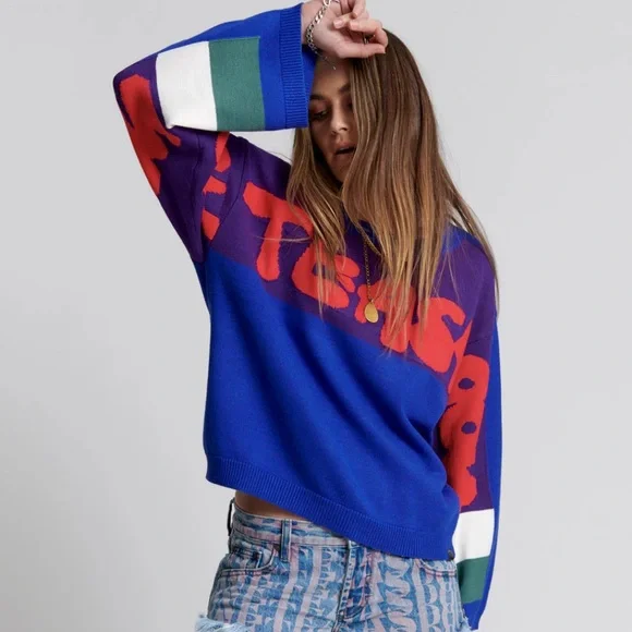 One Teaspoon Sweaters Nwt One Teaspoon College Graffiti Knit
